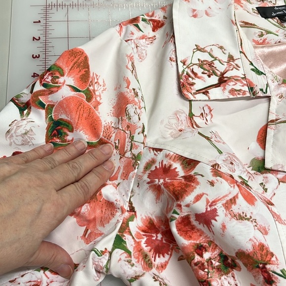 DENNIS BASSO Multi Pink/Green Floral Spring Coquette Career Boho Trench Coat 1X - Picture 4 of 16